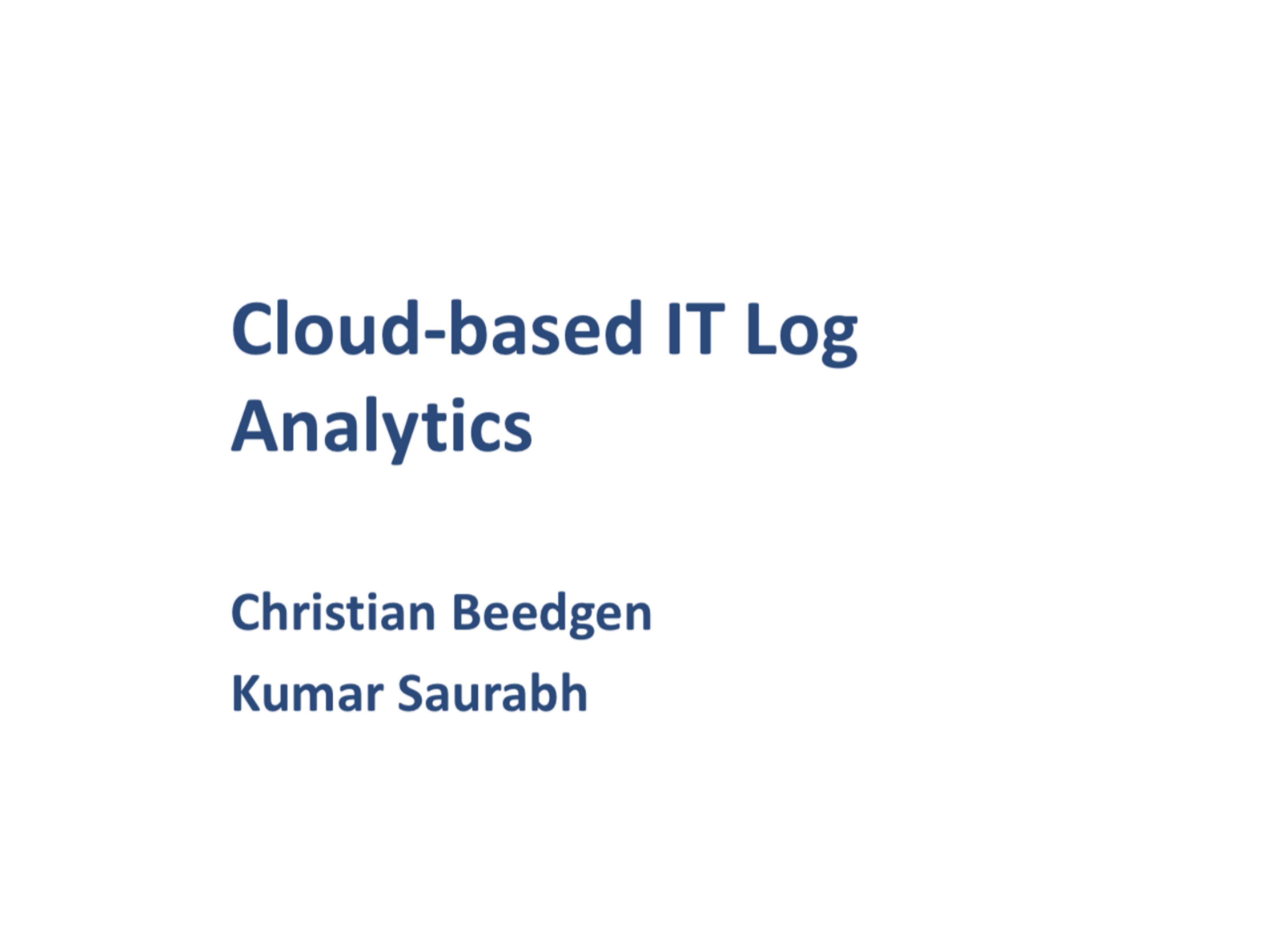 Sumo Logic pitch deck cover