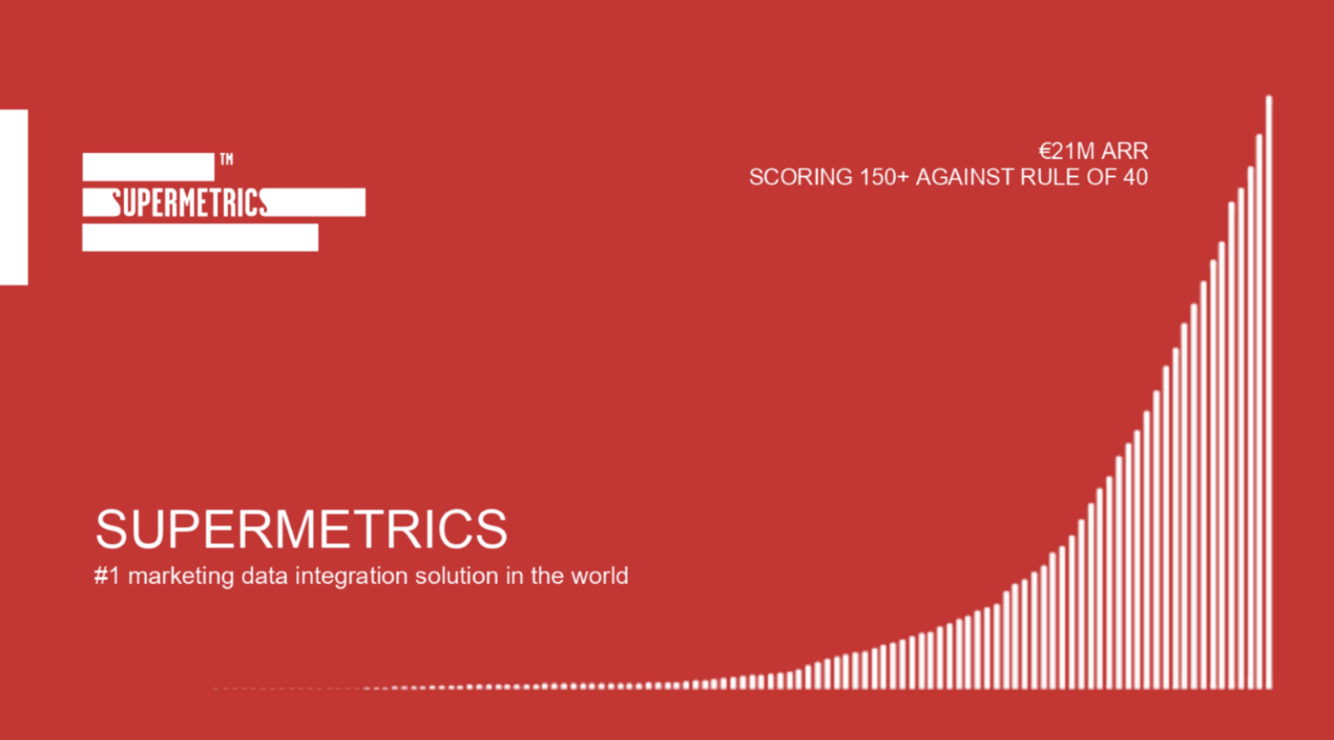 SuperMetrics pitch deck cover