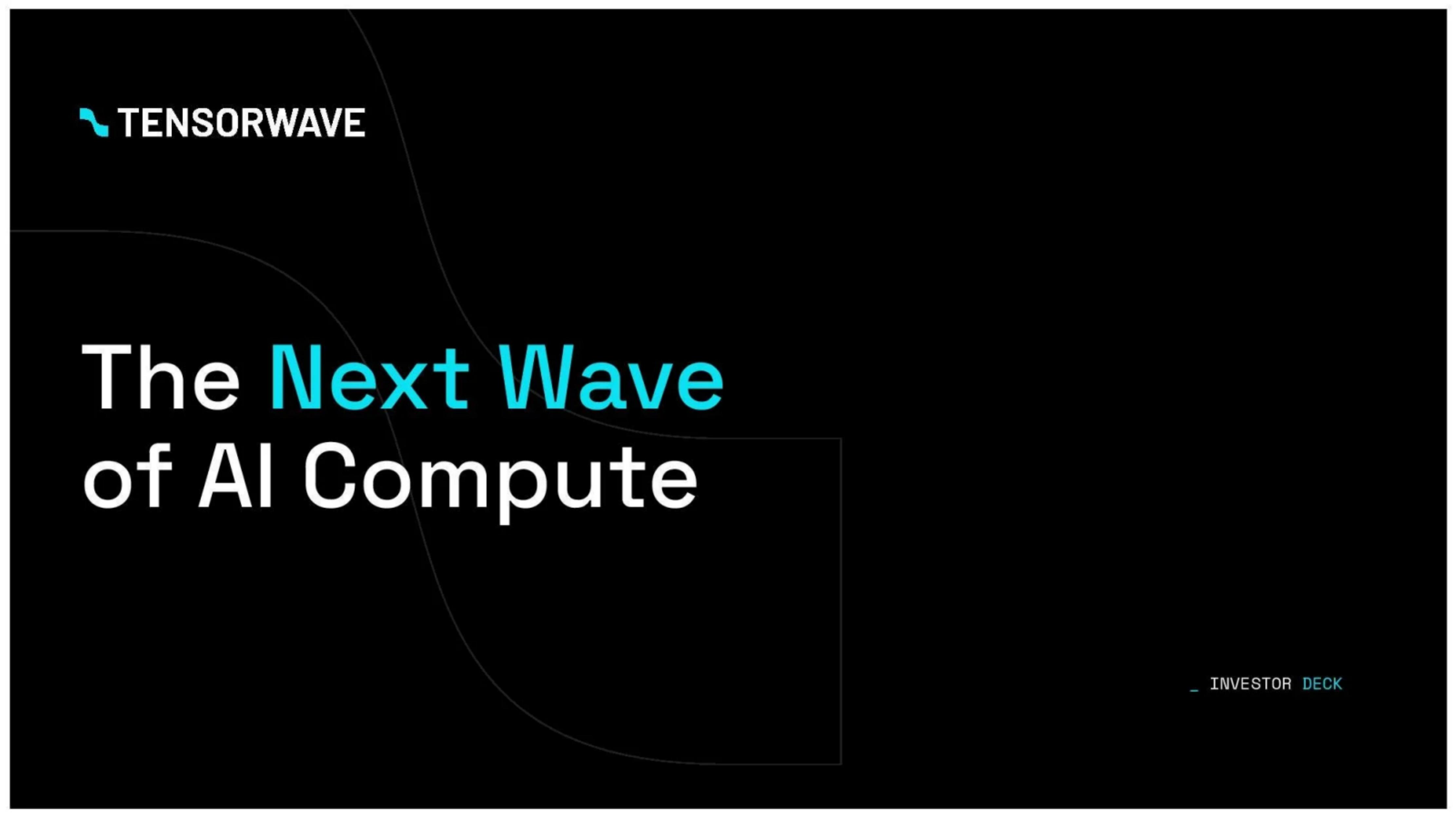 TensorWave pitch deck cover