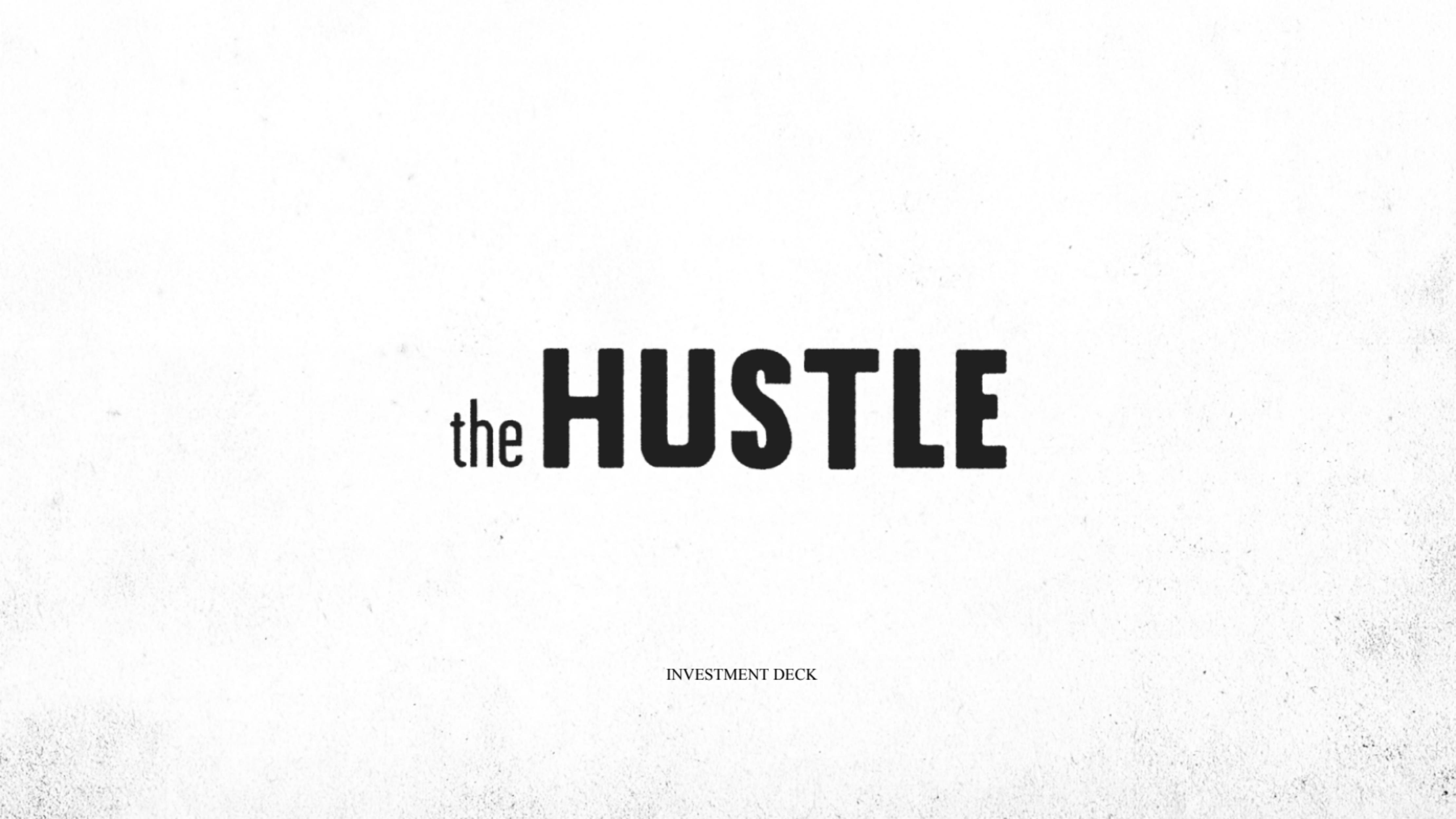The Hustle pitch deck cover