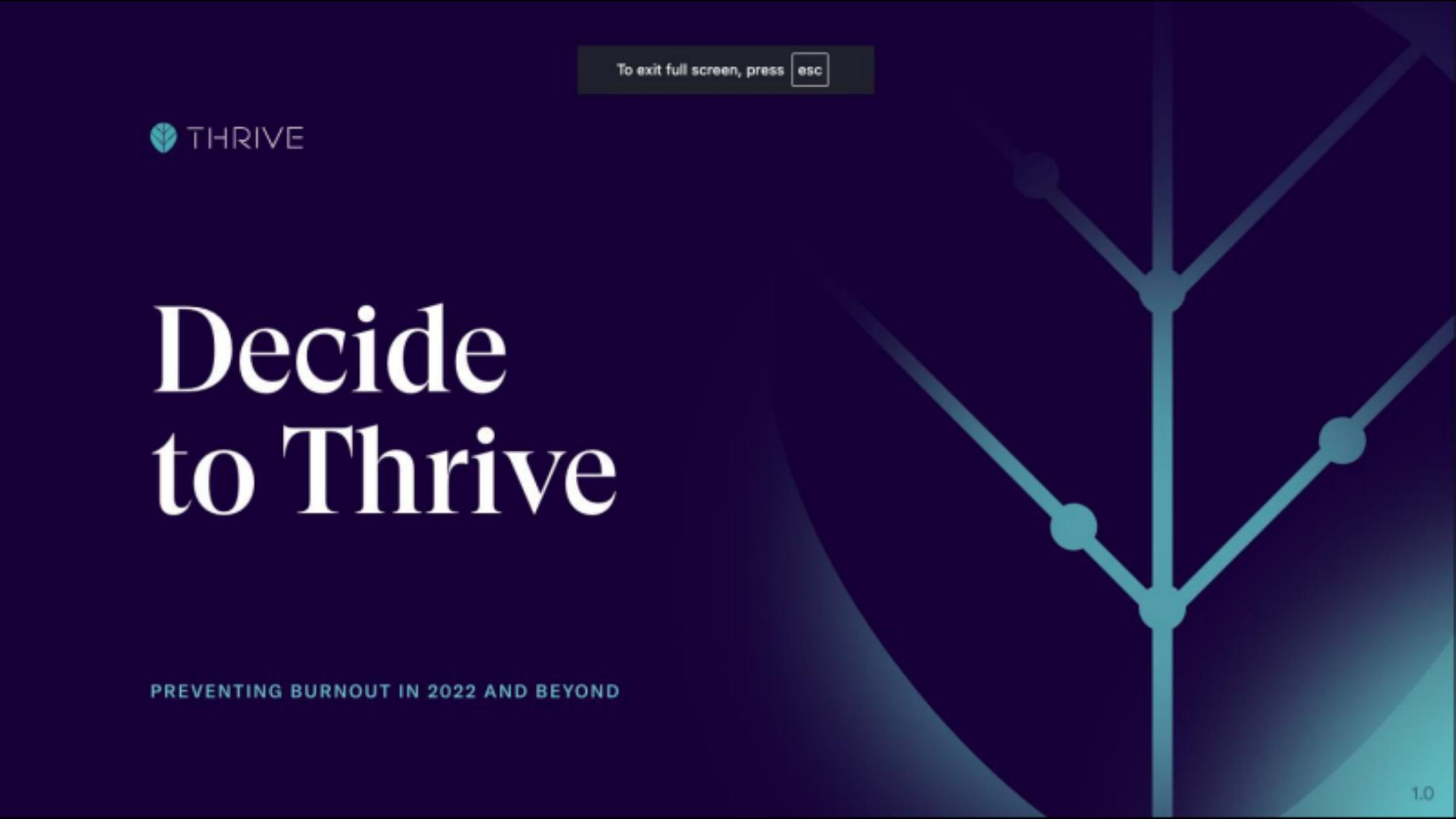 Thrive Global pitch deck cover