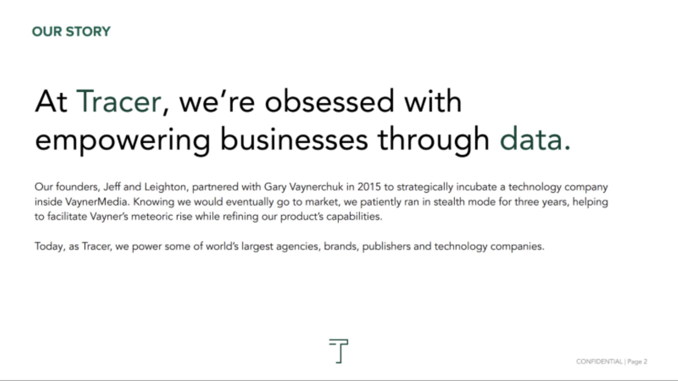 Tracer pitch deck cover