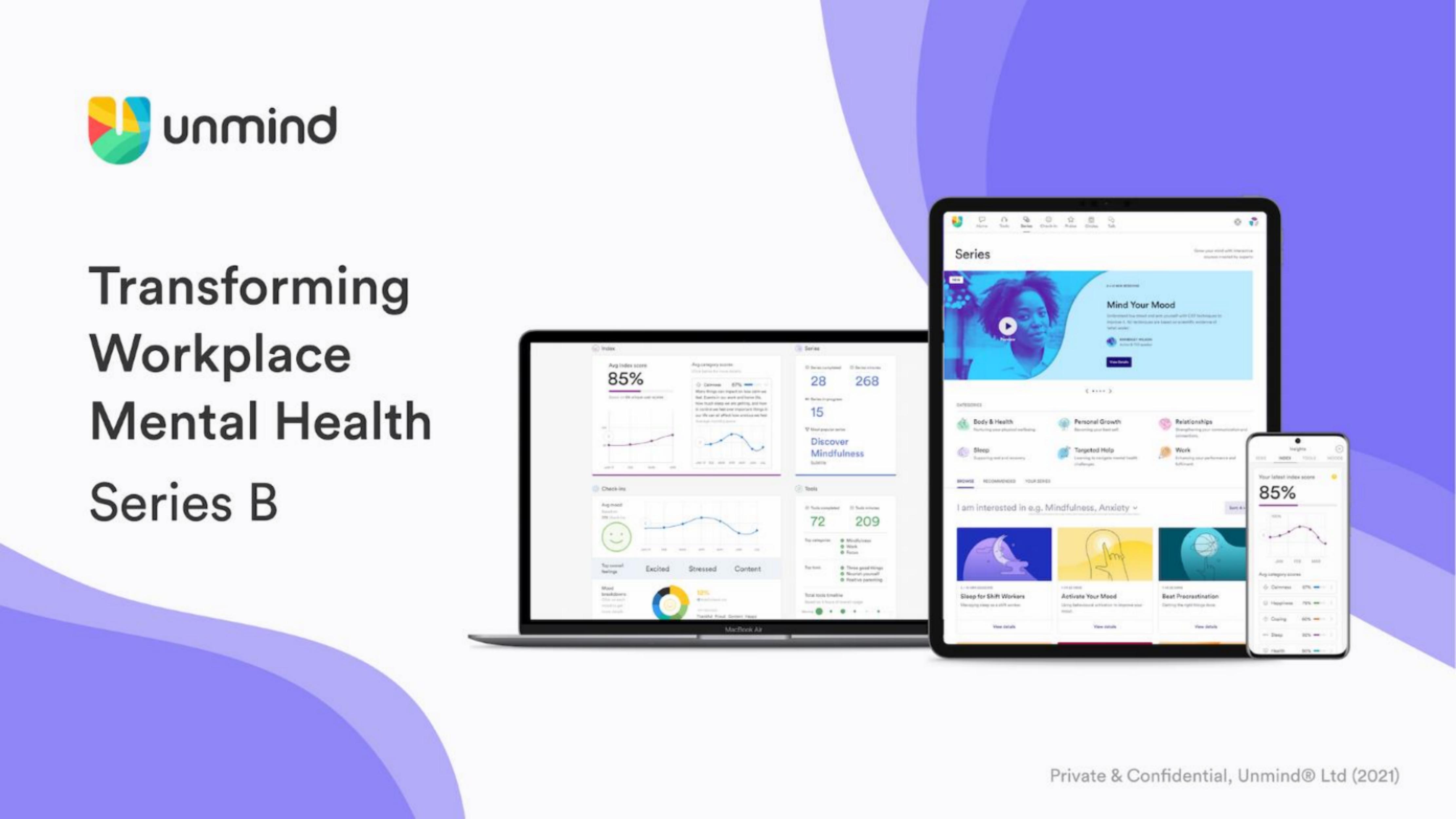 Unmind pitch deck cover