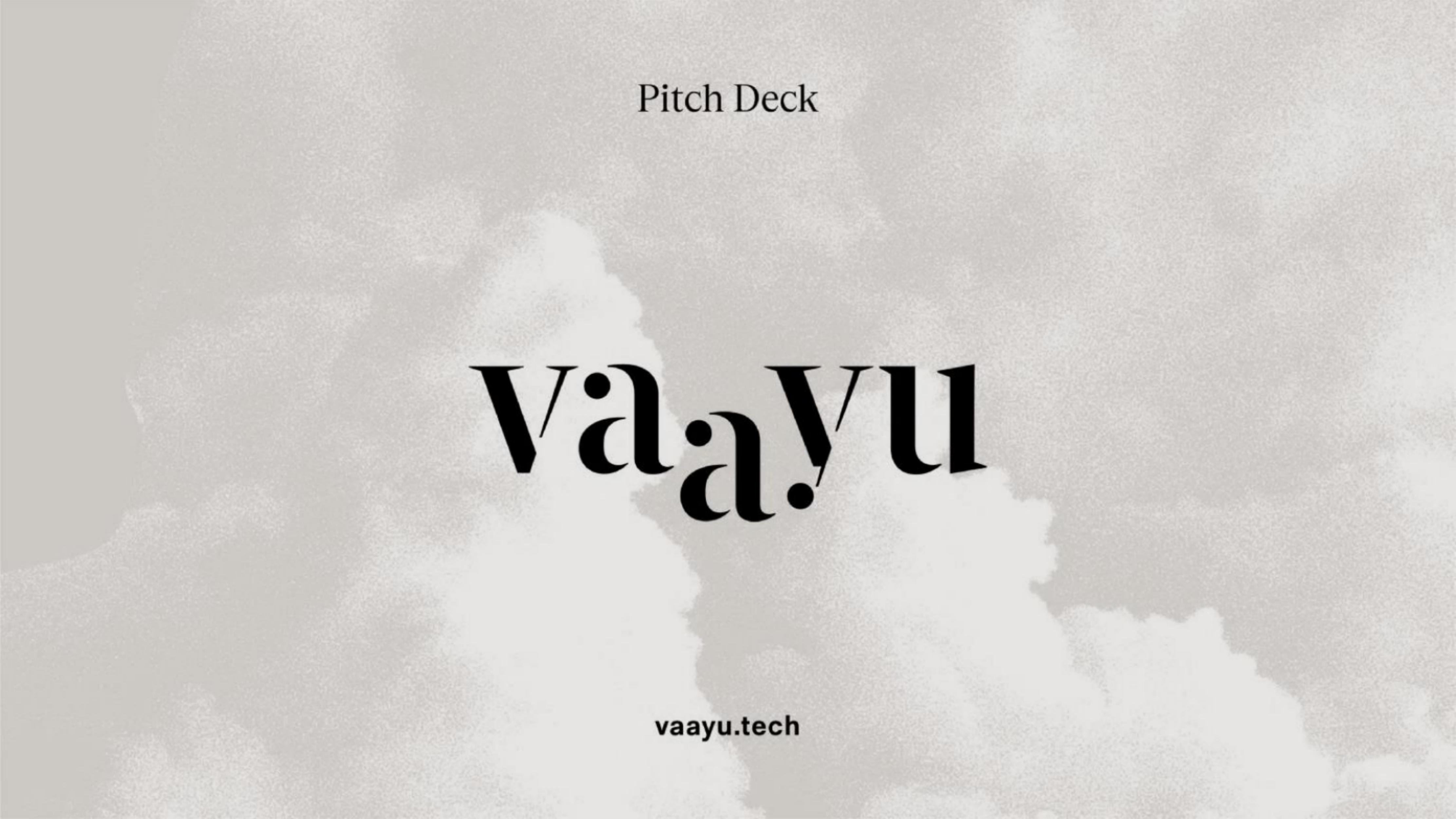 Vaayu pitch deck cover