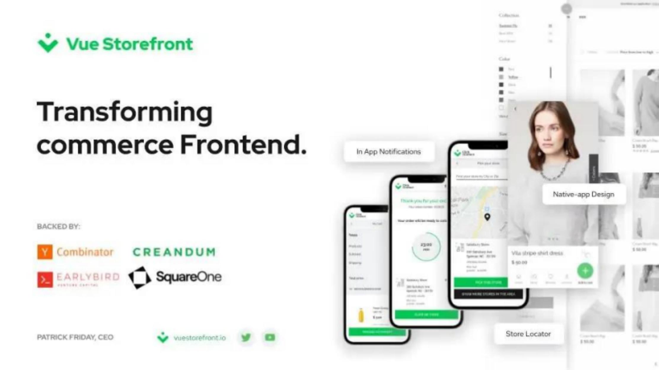 Vue Storefront pitch deck cover