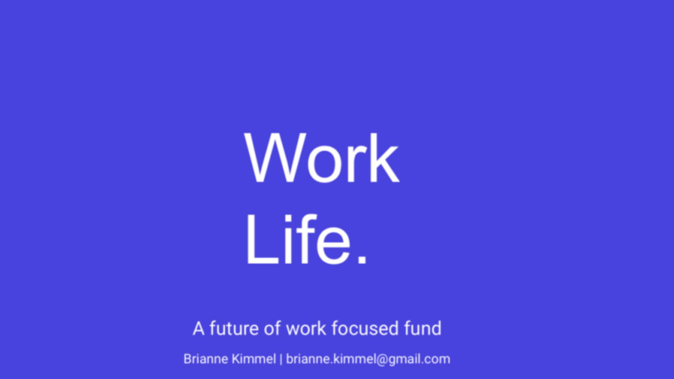 WorkLife 1 pitch deck cover