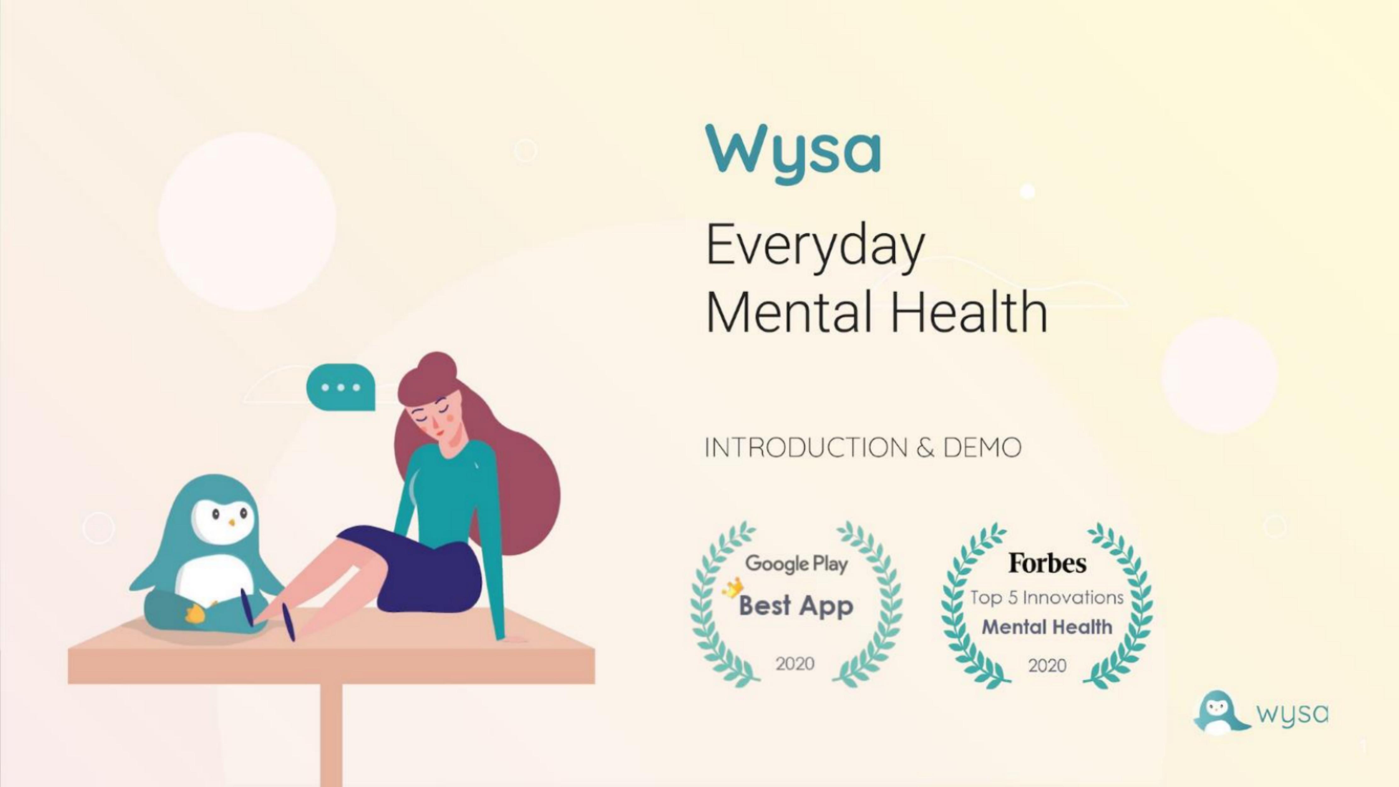 Wysa pitch deck cover