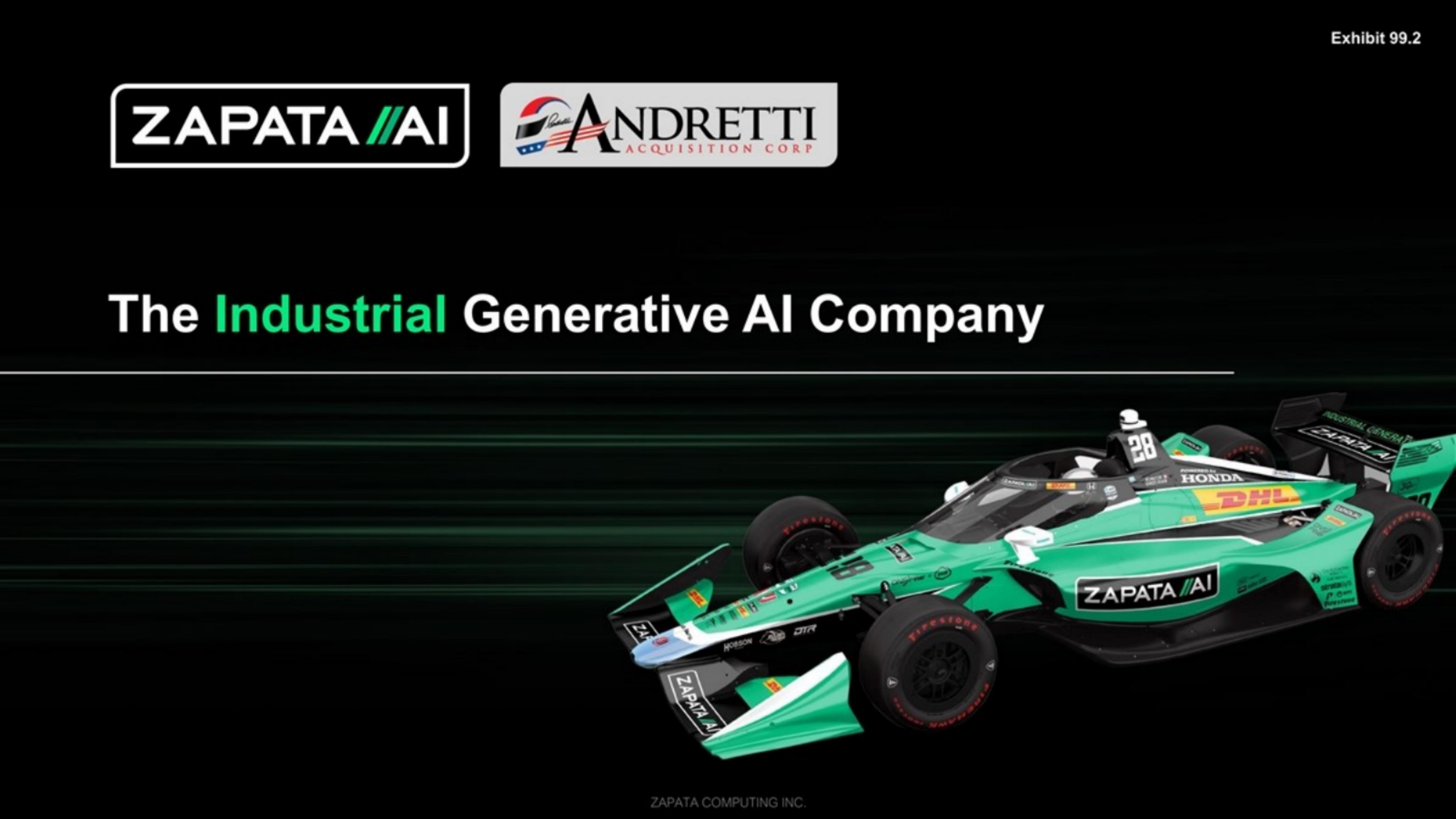 Zapata AI SPAC pitch deck cover